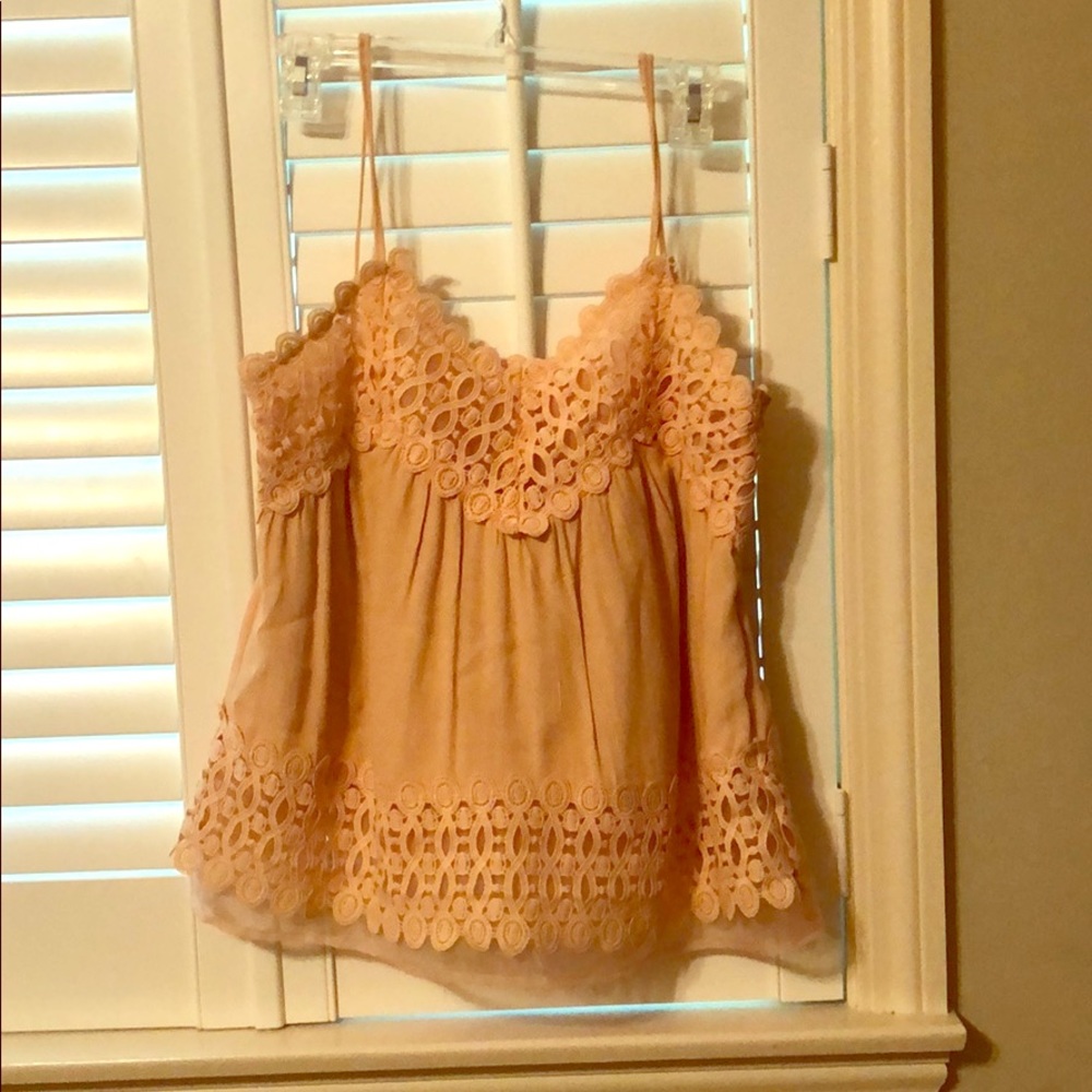 Light pink lace tank top